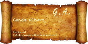 Genda Albert névjegykártya